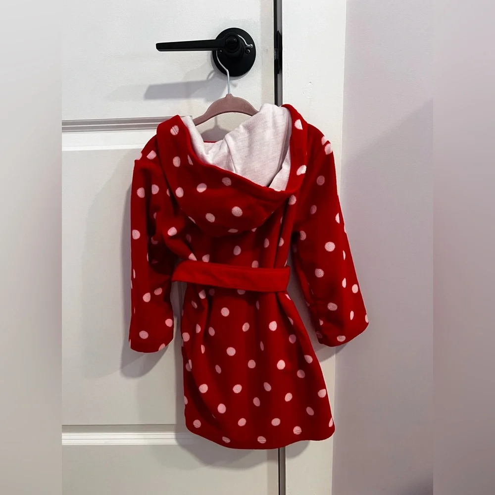 3/$20 Red Polka Dot Hooded Robe - Picture 5 of 7